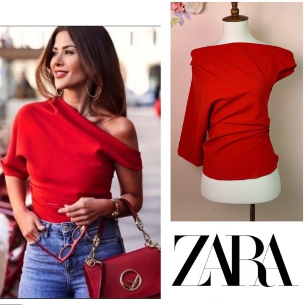 **** FLASH SALE **** ZARA WOMAN ASYMMETRIC RED TOP